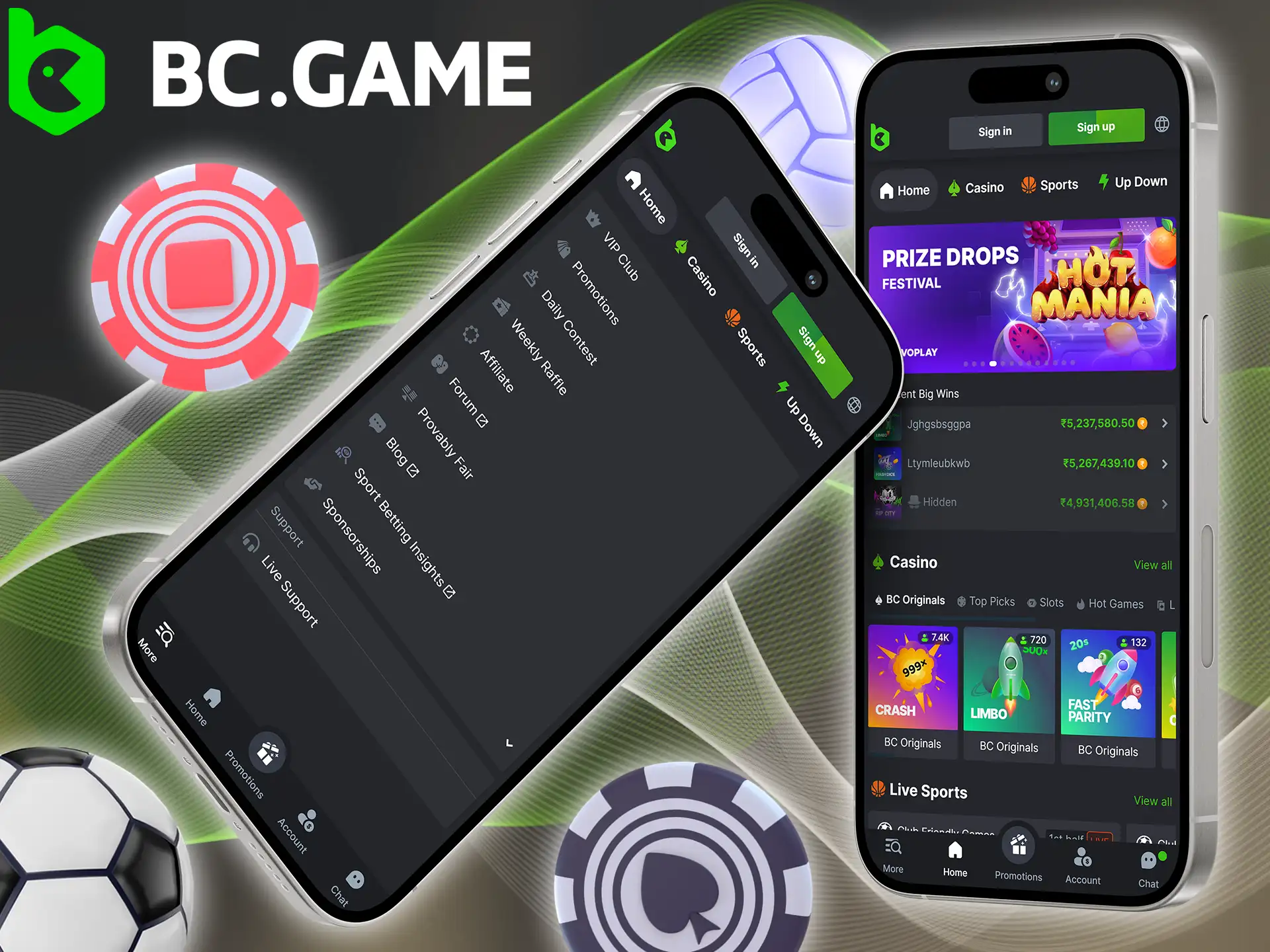 Install the BC Game app on your Android or iOS smartphone to enjoy the game from anywhere.