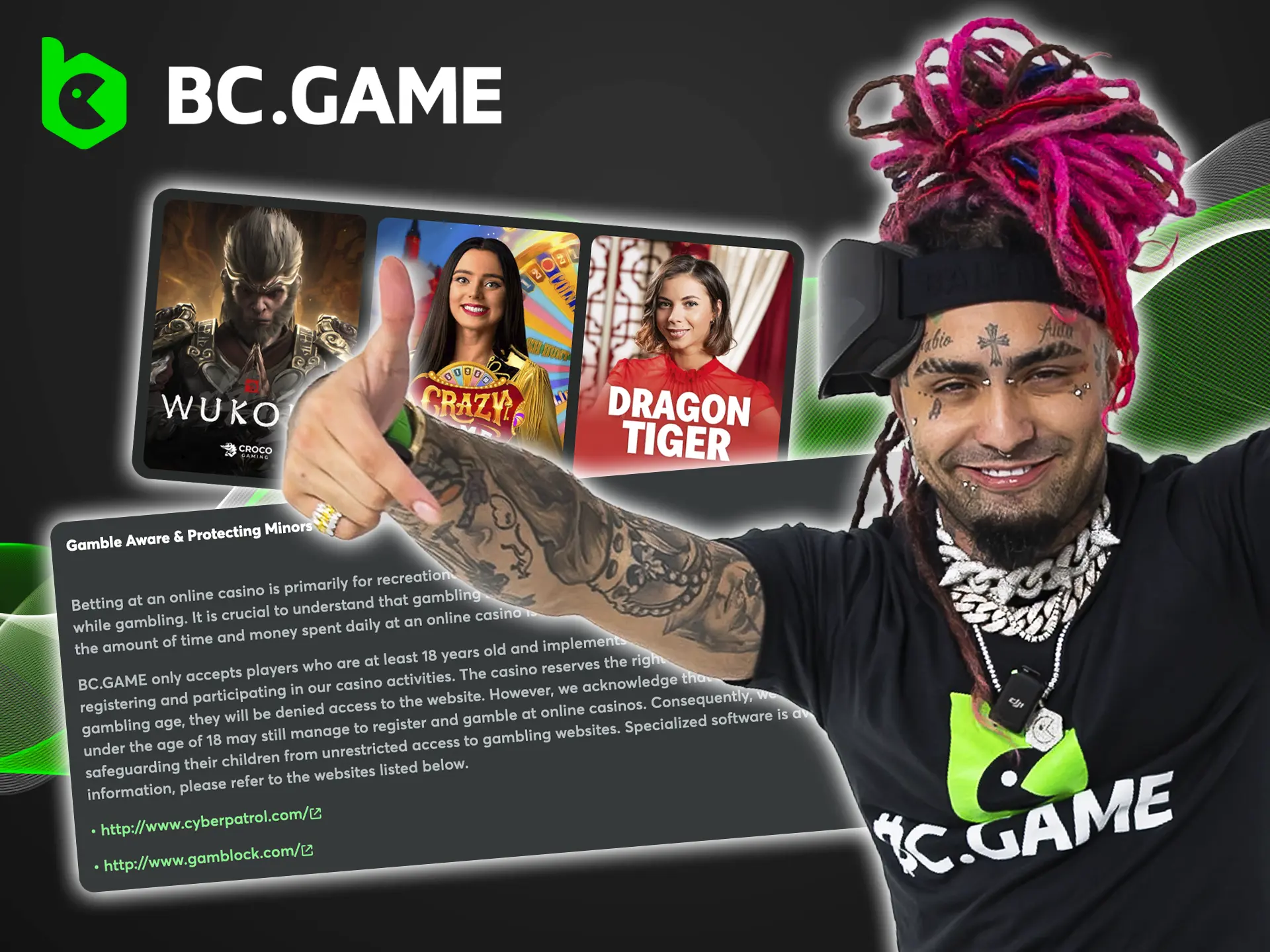 Use BC Game Casino as it is the choice of the world's top singers and athletes.