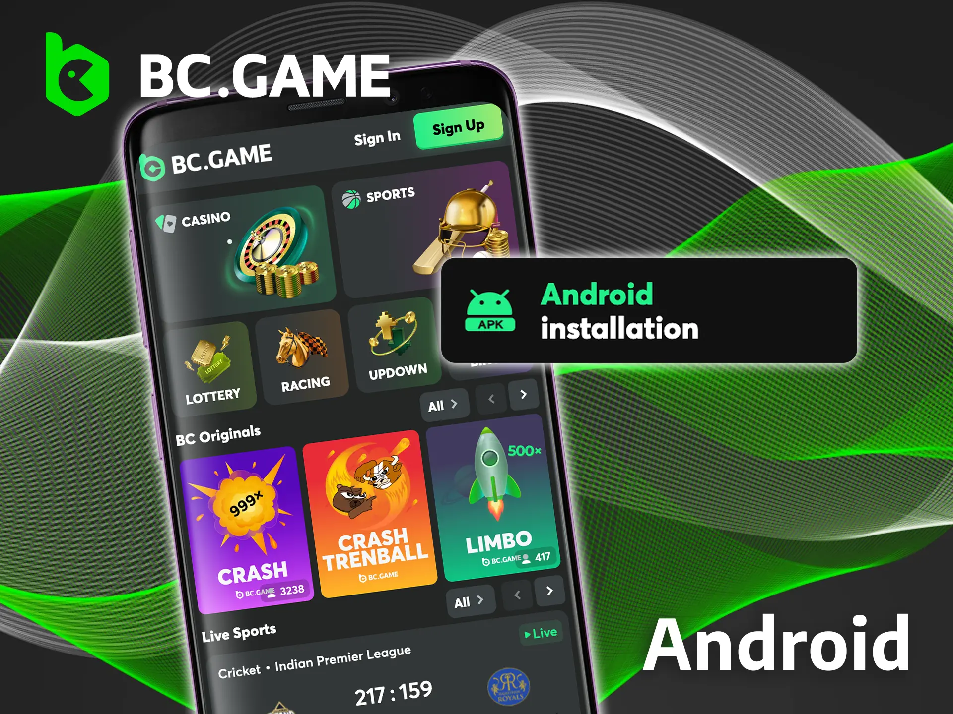 Download the BC Game mobile app for Android and play on the go.